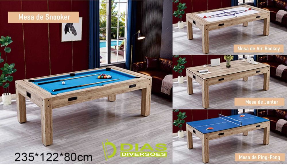 Snooker/Bilhar 4 em 1 - Novas