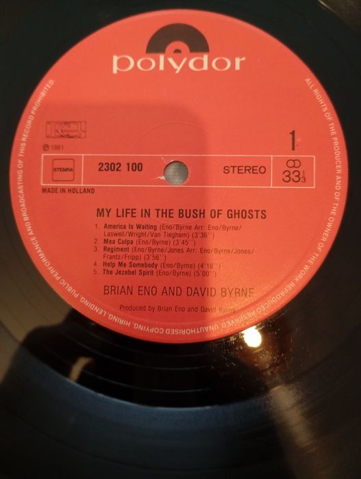 Vinil Brian Eno e David Byrne - My life in the bush of ghosts