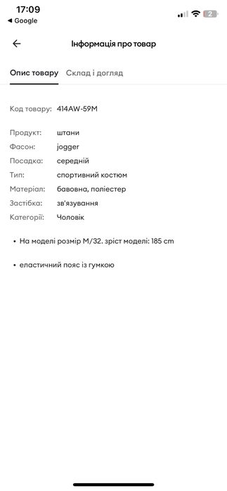 Чоловічі спортивні штани (джогери)