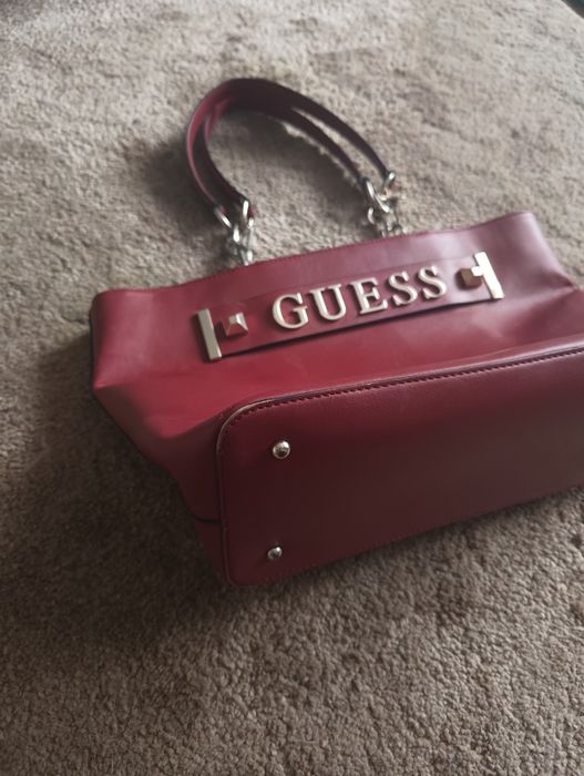 Torebka guess czerwona bordowa duża na ramię torba