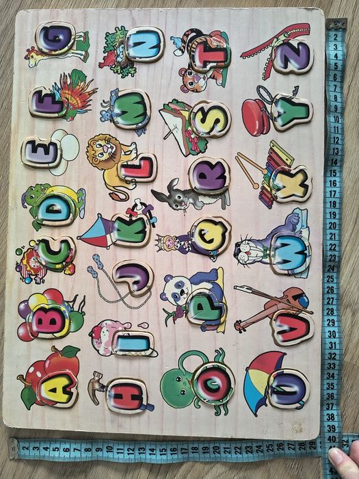 Układanki drewniane alfabet język angielski