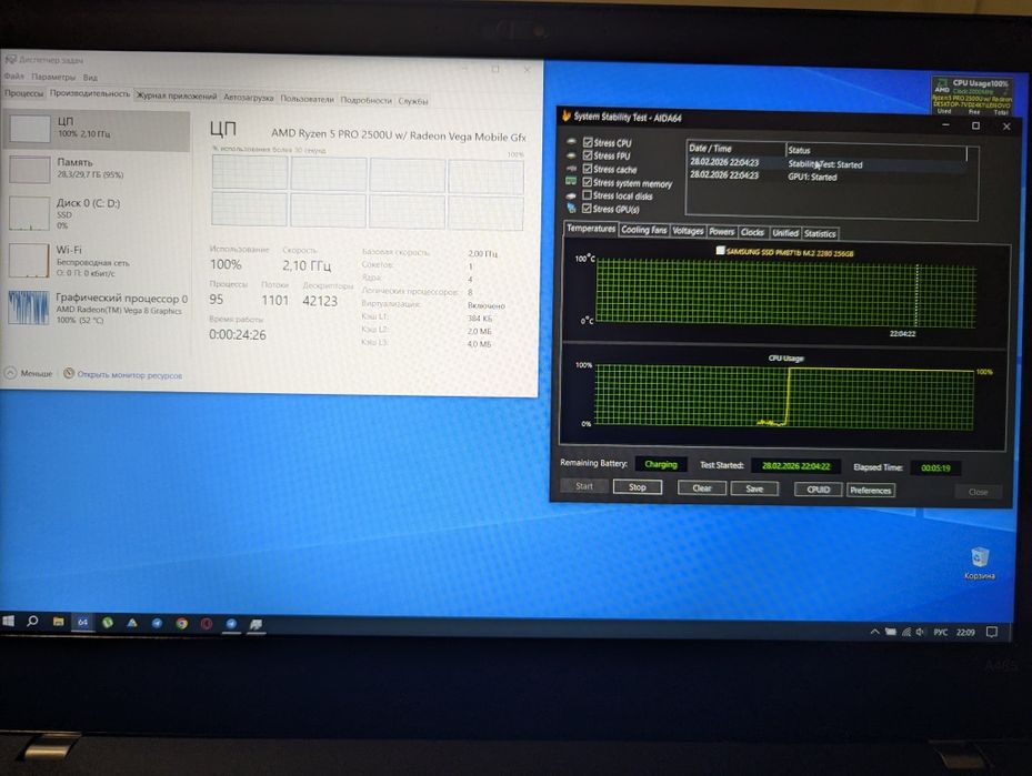 Ноутбук Lenovo A485. Ryzen 5 Pro