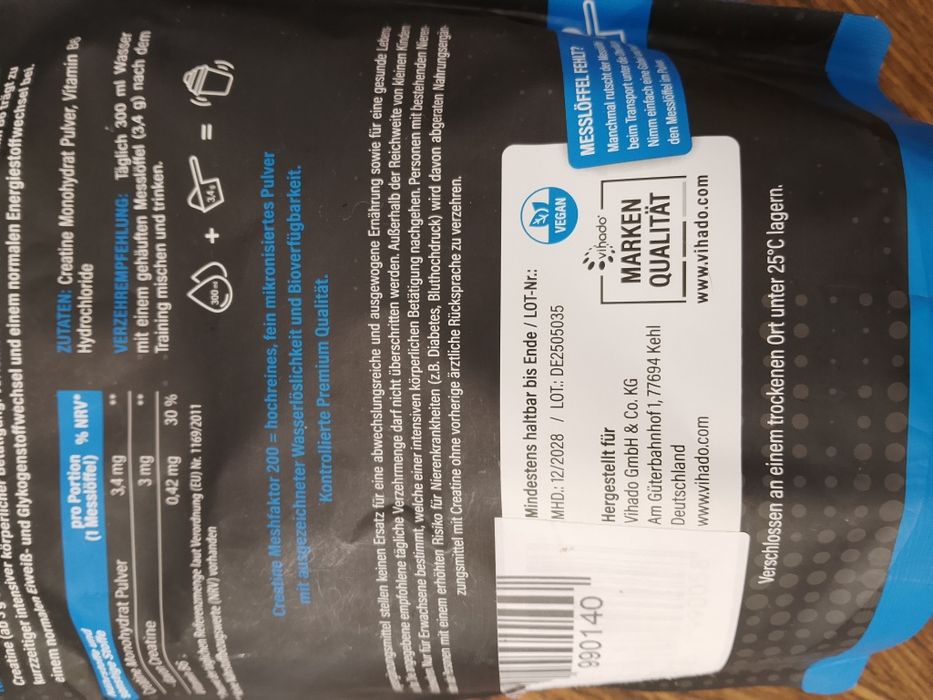 Kreatyna monohydrat proszek 500 g