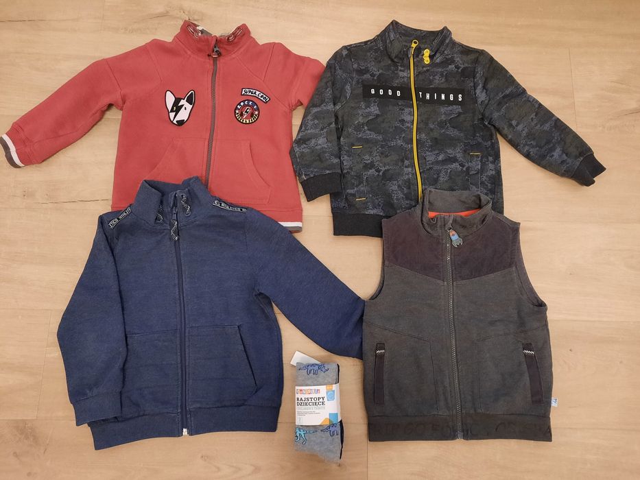 Zestaw paka ubrań dla chłopca przedszkolaka rozmiar 104 gratis buty