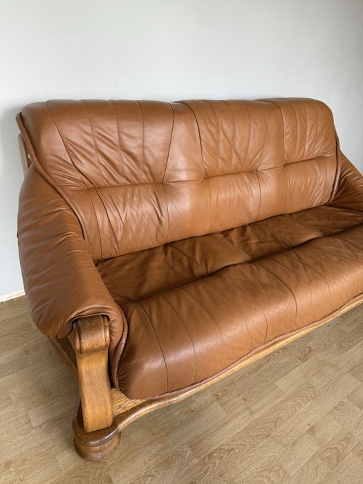 Zestaw wypoczynkowy, skórzany