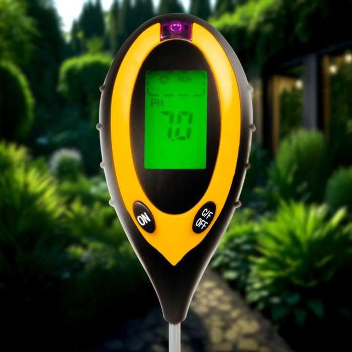 Kwasomierz tester miernik pH gleby ziemii światło wilgotność termometr