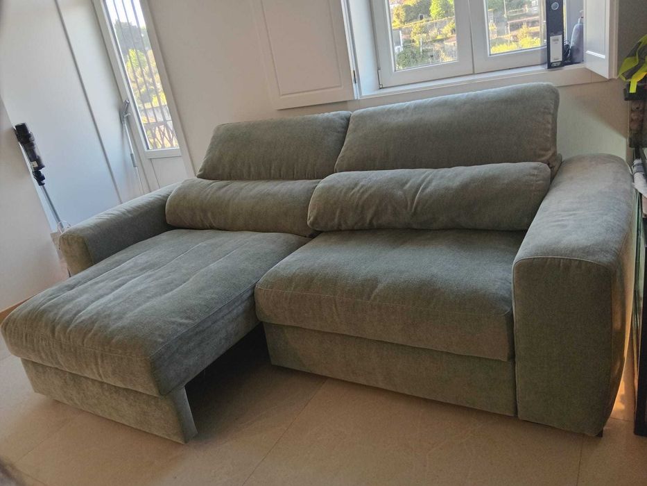 Sofá/cama Landon cor verde como novo