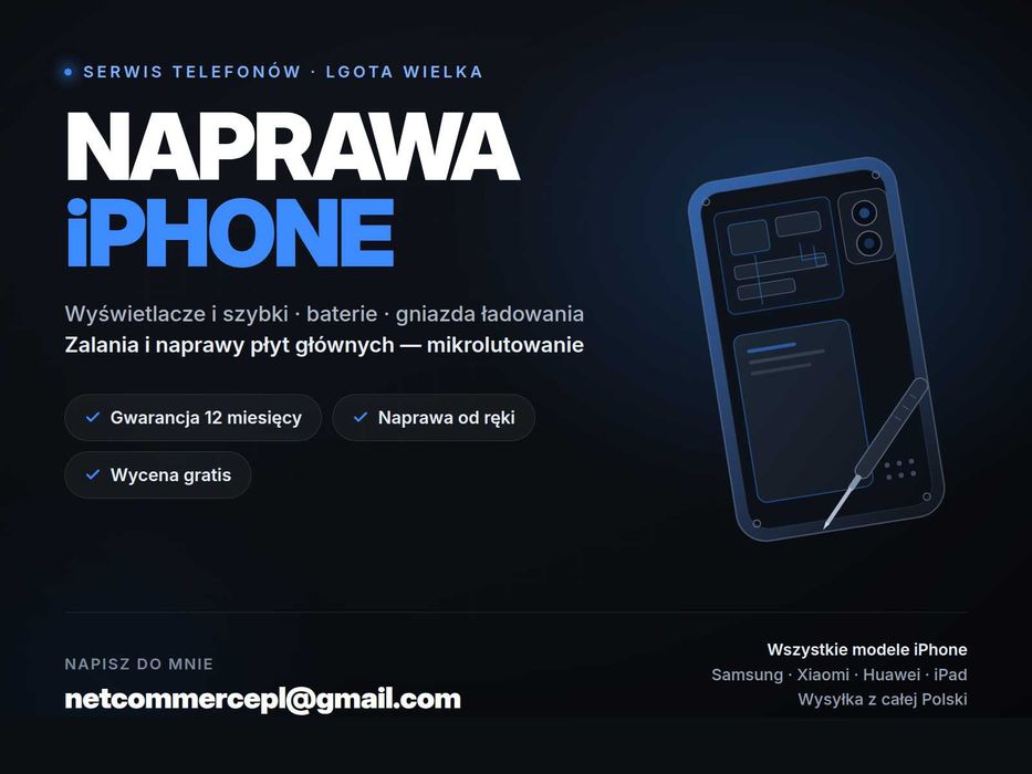 Serwis telefonów iPhone / Samsung i inne - naprawa od ręki, gwarancja