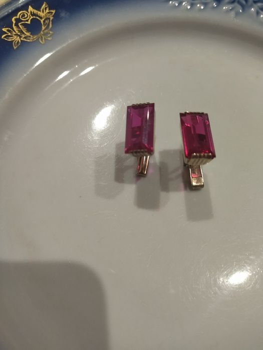 Запонки серебро позолота 875 звезда СССР.