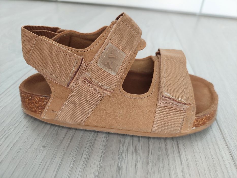 Sandálias de pele para bebé menino, Camel, 26