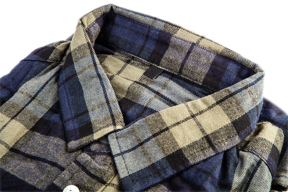 Koszula Flanelowa Granatowo-Oliwkowo-Czarna, Rozmiar S