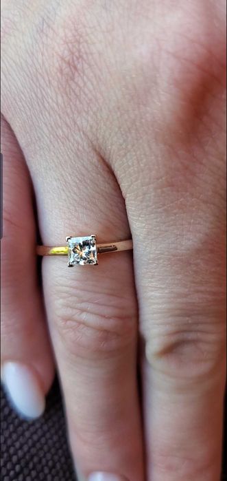 НАЙНИЖЧА ЦІНА Елегантна каблучка Tiffany з натуральним природнім діамантом бриліантом 0.51 ct карат (принцеса)