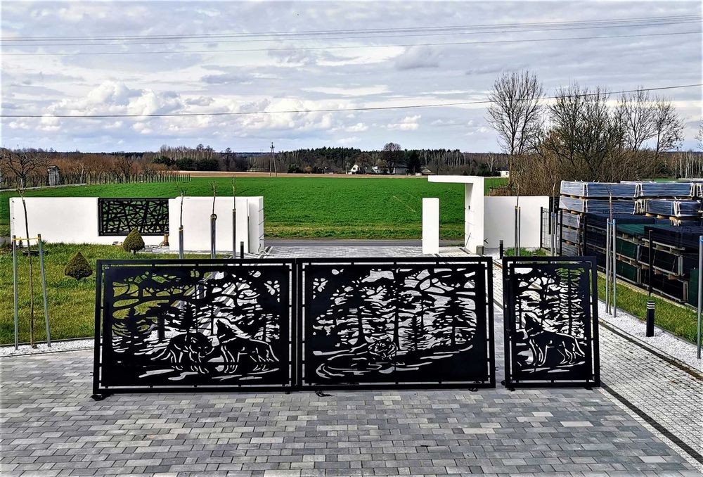 Brama z furtką kpl. ocynk + ral skrzydłowa wypalana Promocja