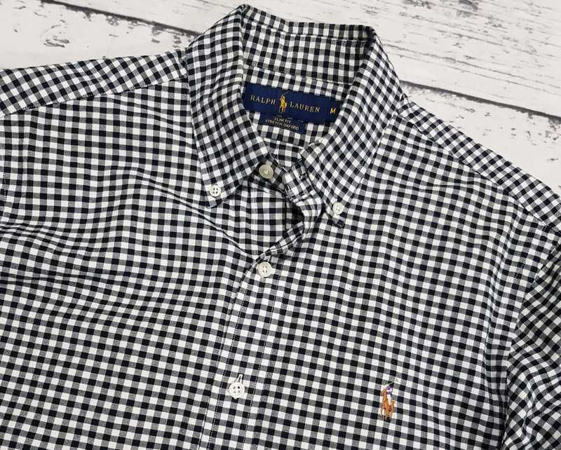 Ralph Lauren * slim fit * stretch oxford * koszula * kratka * męska  M