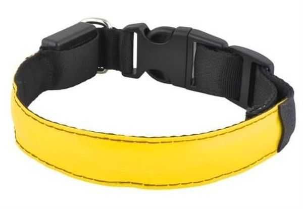Obroża LED dla psa kota żółta M