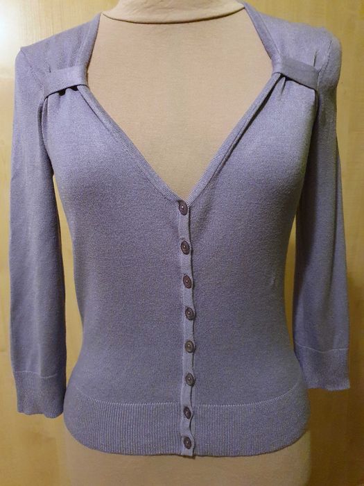 Sweter rozpinany jasny fiolet, rękaw 3/4