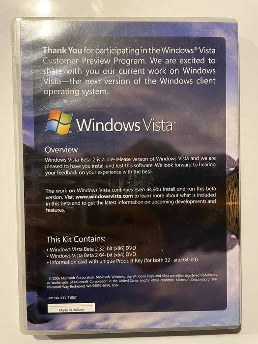 Widows Vista Beta 2 Customer Preview Program