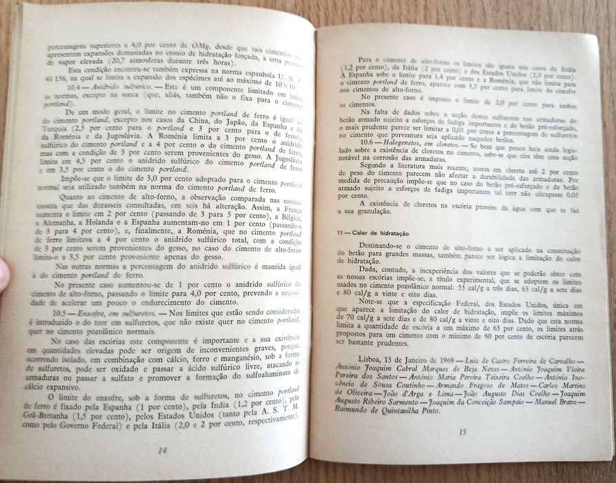 Cimento Portland de Ferro - Caderno de Encargos
