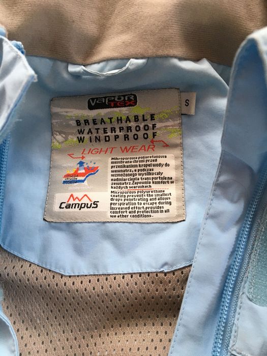 Campus vapor tex, s, 36, przeciwdeszczowa wiatrówka, niebieska