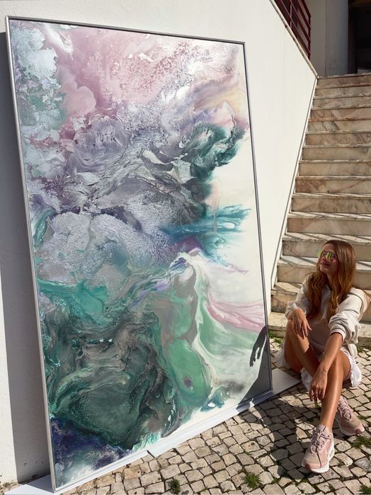 Quadro abstrato  — pintura  interiores