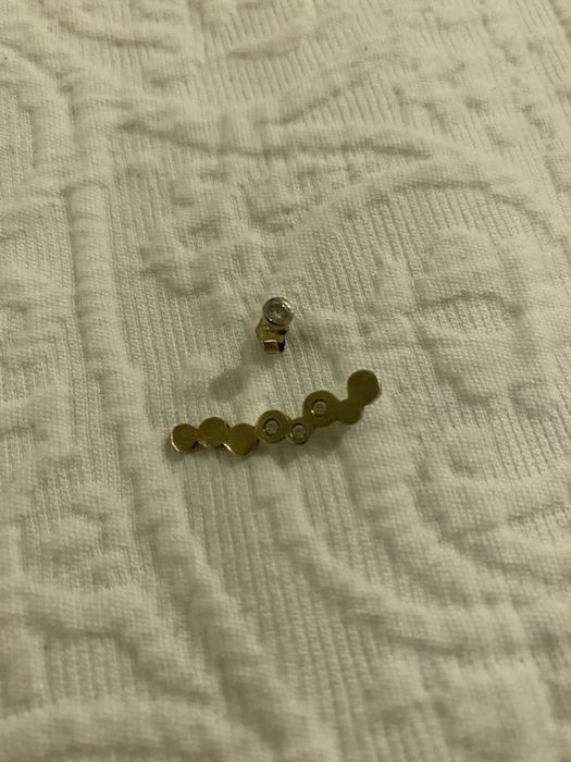 Brincos OurSins em prata dourada com zircónias