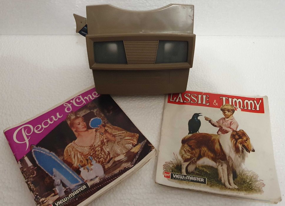 View-Master com dois filmes: Lassie & Timmy + Peau D'Ane - vintage