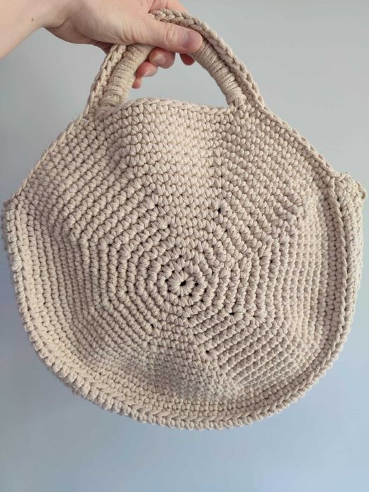 Szydełkowa torebka koszyk ręcznie robiona handmade na plażę