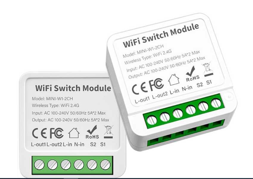 Умный мини-переключатель Wi-Fi,  2 группы