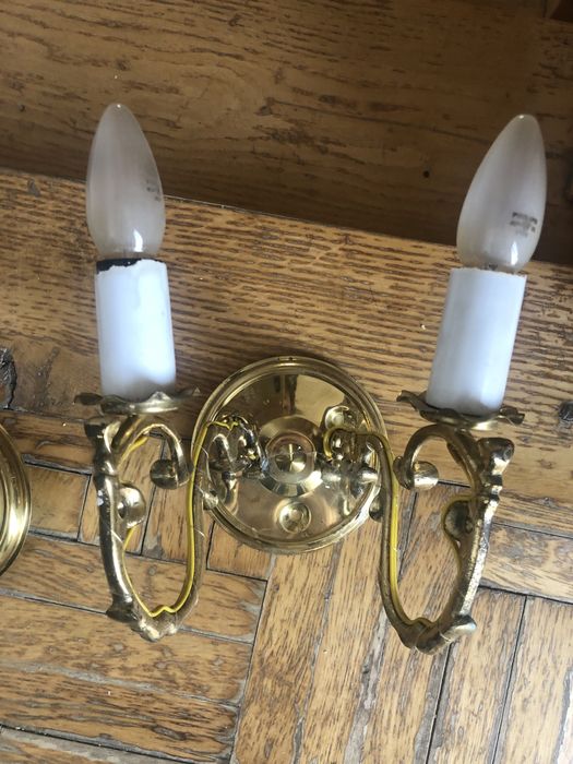 Kinkiety z mosiądzu 2 sztuki