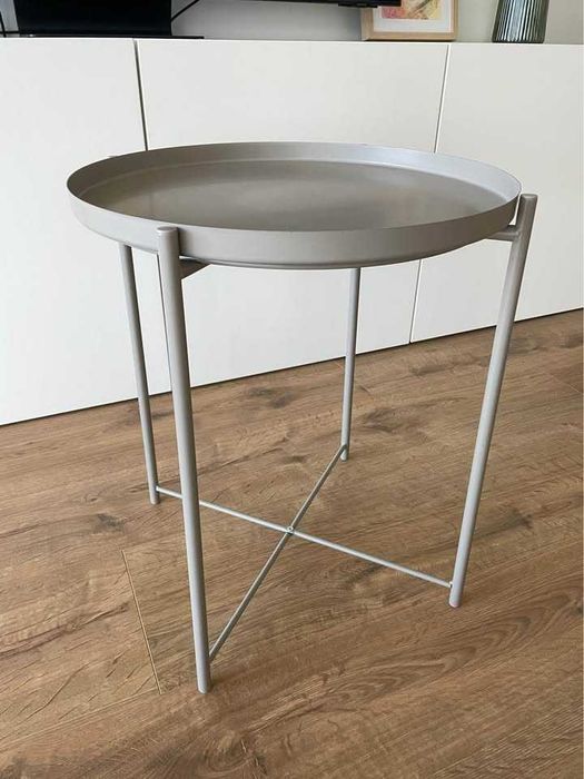 Mesa de apoio bege acinzentado escuro 45x53cm