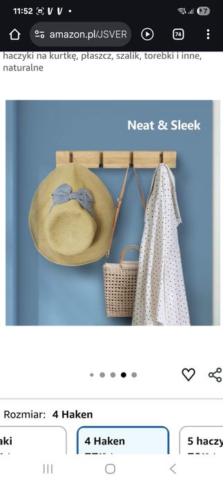 Wieszak ścienny chowany