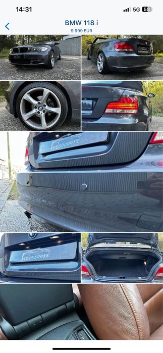 BMW 118 cabrio desportivo