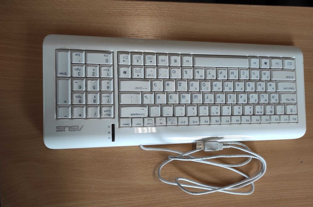 Клавіатура ASUS біла дротова usb