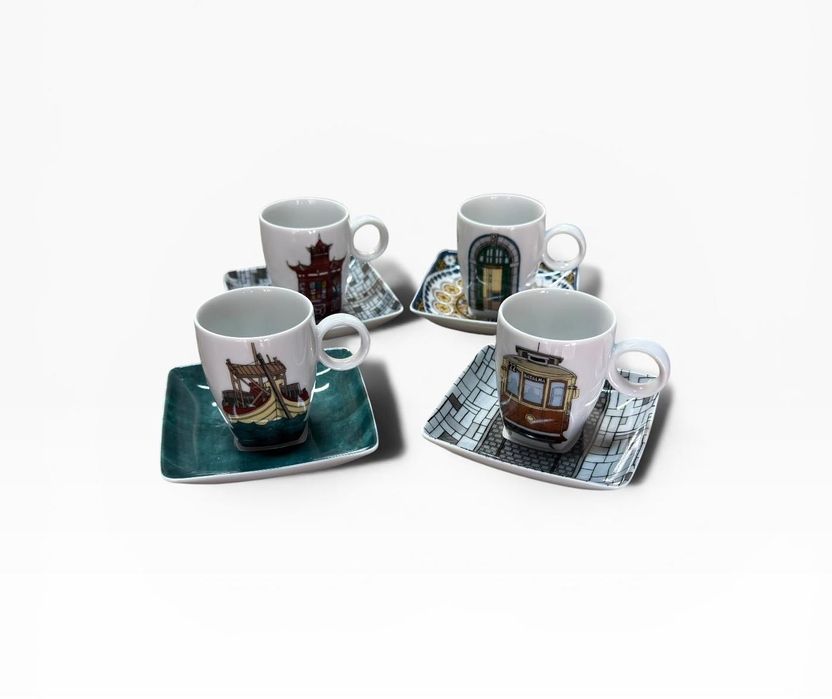 Conjunto 4 Chávenas Café Vista Alegre - "Alma do Porto"