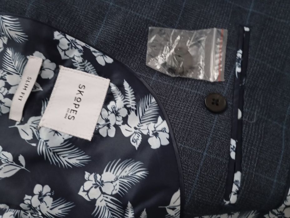 Marynarka Skopes Blue Tailored Fit Anello Check