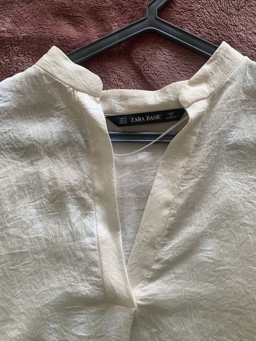 Túnica senhora creme Zara tamanho S decote em V
