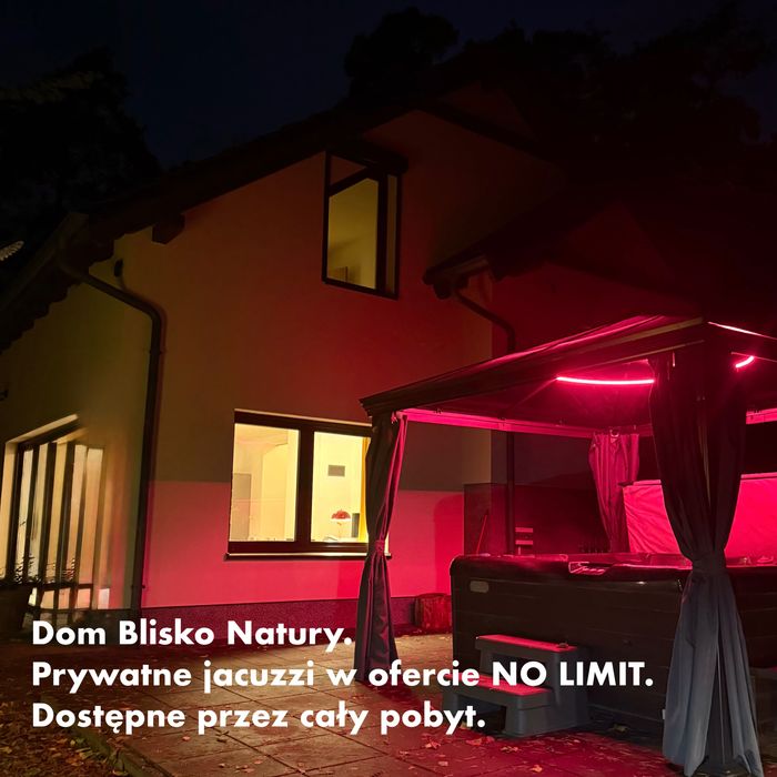 Bukówka. Prywatne jacuzzi non stop. Dla max 22 osób.