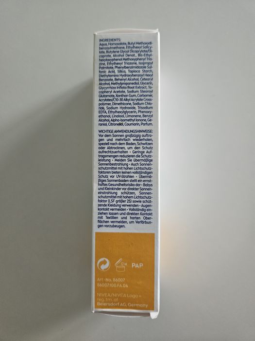 Spf 50 nivea matujący krem do cery normalnej/mieszanej
