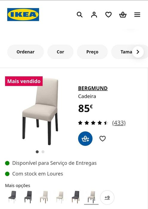 4 Cadeiras Bergmund Ikea (preço das 4)