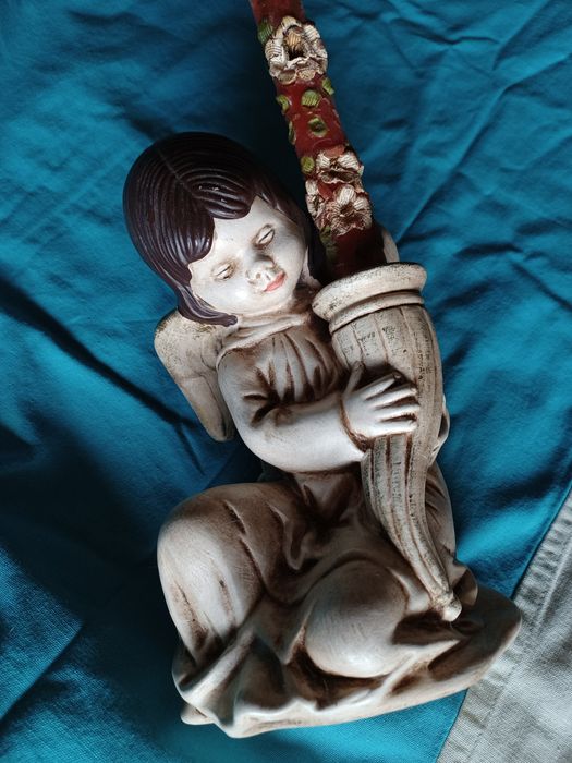 Anjo porta vela decorativo