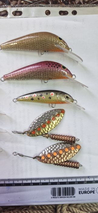 Woblery trociowe pstragowe obrotowki handmade