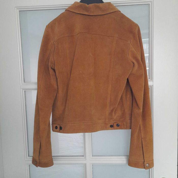 LEE zamszowa skórzana kurtka pilotka boho camel