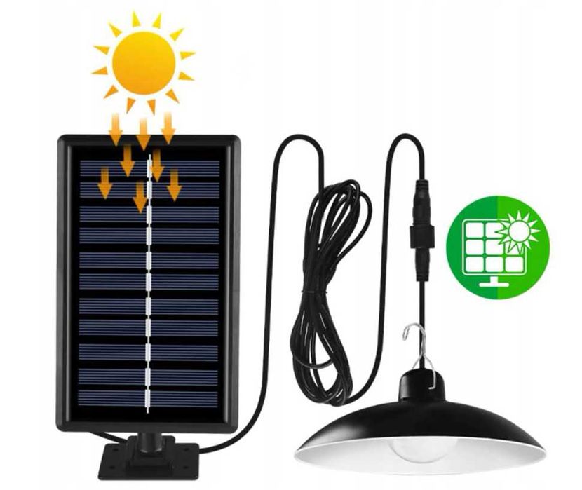 Zestaw 2x Żyrandol Wisząca Lampa Solarna LED  + Pilot