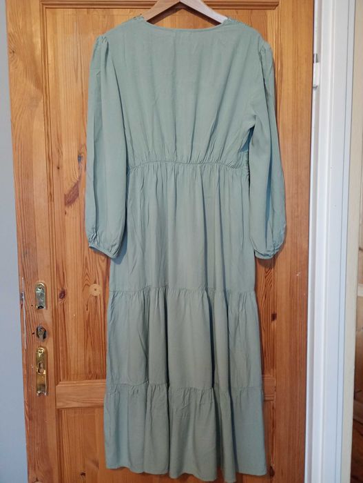 Miętowa sukienka Boho XL