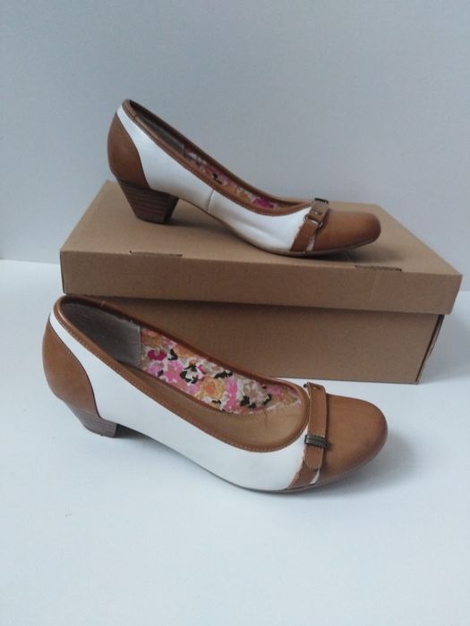 Buty biało brązowe rozm. 37