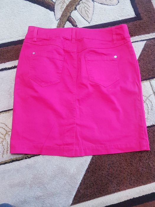 Spódnica ala jeansowa malinowa 42