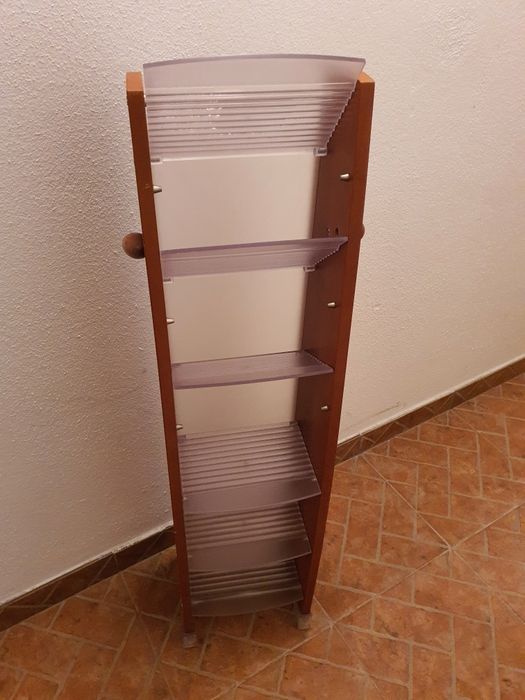 Movel para cds em madeira cerejeira