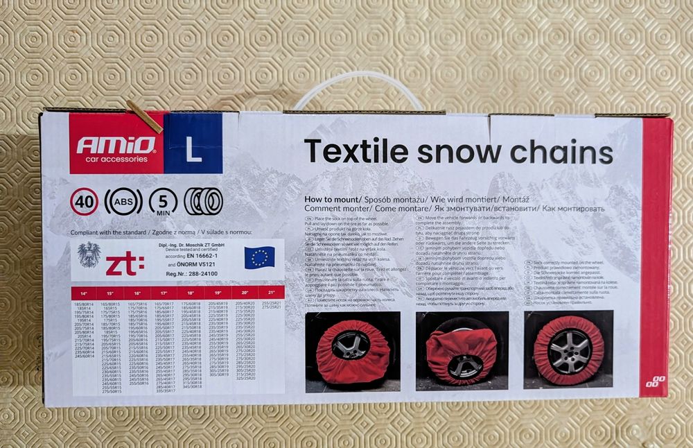 Correntes Neve Homologadas em textil