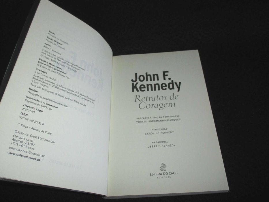 Livro Retratos de Coragem John F. Kennedy Edição Especial 50 Aniv.