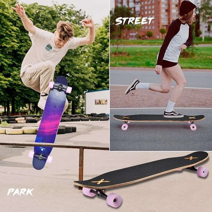 Deskorolka Opurtdor Longboard dla dorosłych,  o długości 117x23